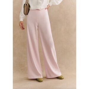 Sezane Light Pink Wide-Leg Trousers